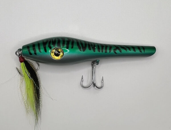 Striper-Gear Catapult plug type fishing lure pictured in the Mackerel color option.